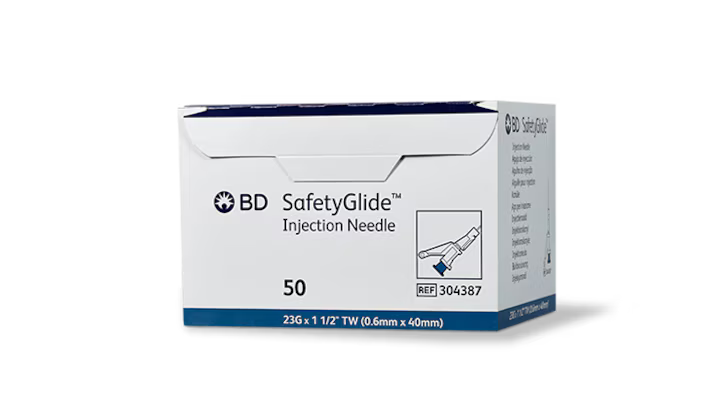 BD SafetyGlide™ Needle 23 G x 1/1/2 in. 50 each/box, 10 box/case BD 304387