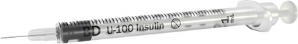 BD Syringe & Needle Insulin 1cc 28 X &&0.5in Micro-fine Sus P70 100/box 5 Box/case 329420
