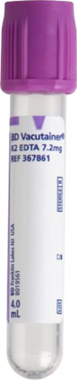 BD Tube Vacutainer Hemo+13 X 75mm 4 Ml Lav P56 100/Box 10Box/Case 367861