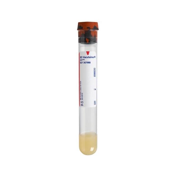 BD Vacutainer® Plus SST™ Serum Tube, 8.5mL, L100mm, OD 16mm, 100 each/box, 367988.