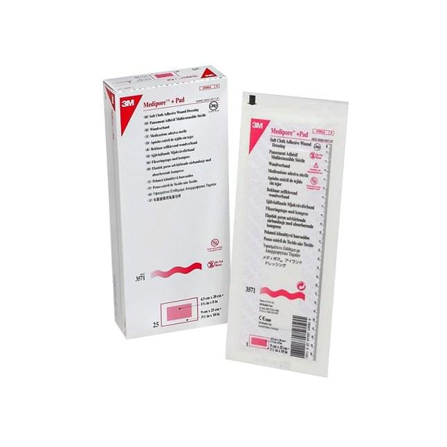 3M™ Medipore™ Soft Cloth Surgical Tape, 10cm x 25cm, Sterile 3571 - A Medi Supplies