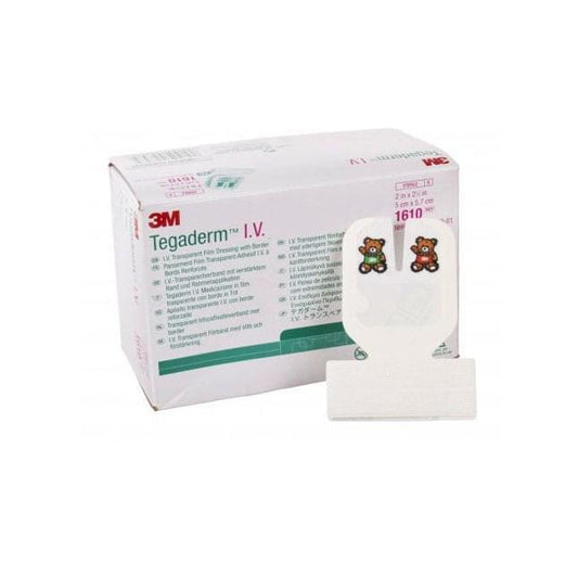 3M (Solventum) Tegaderm™ I.V. Transparent Film Dressing, Pediatric, 2" x 2.5", 100 each/box, 1610