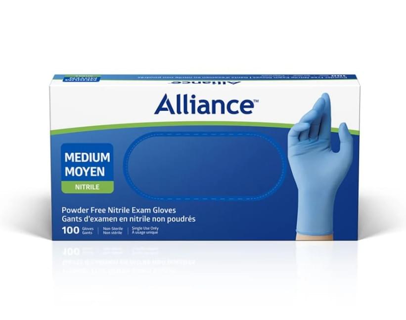 Medline Alliance™ Powder-Free Nitrile Exam Glove, Blue, 1000/Case.