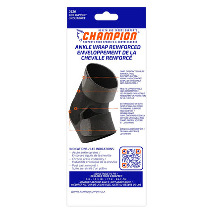Airway Champion Ankle Wrap Reinforced One Size 7" 10 1/2", 1 Each, 0226