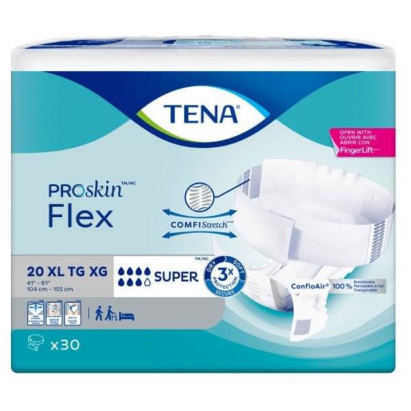 TENA® Flex™ Incontinence Brief, Super Absorbency, Size 20, XL, 41" to 61" Gray 30 each/bag, 3 bag/case 67807 - A Medi Supplies