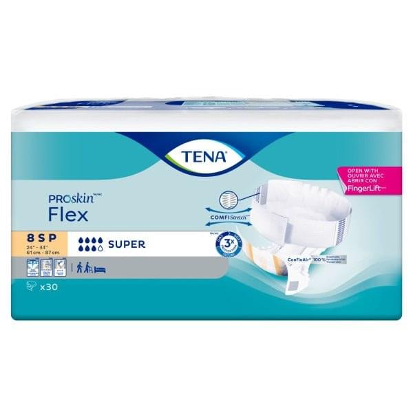 TENA® Flex™ Incontinence Brief, Super Absorbency, Size 8, Small, 24" to 34" Peach 30 each/bag, 3 bag/case 67804 - A Medi Supplies