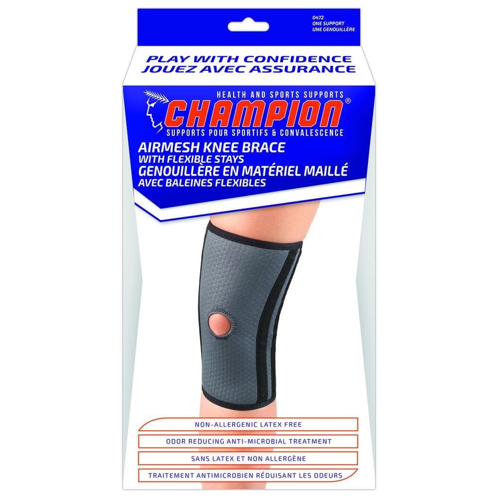 Airway Champion Airmesh Knee Support With Stabilizer Pad, X - Large, 1 Each, 0472 - XL - A Medi Supplies