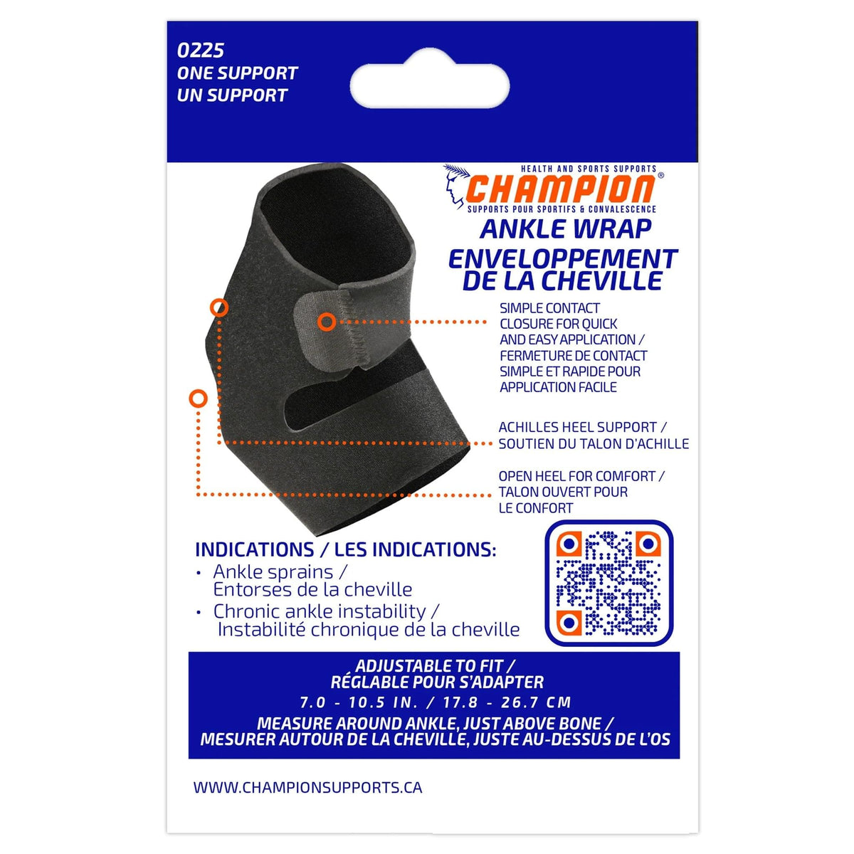 Airway Champion Ankle Wrap One Size 7" - 10 1/2", 1 Each, 0225 - A Medi Supplies