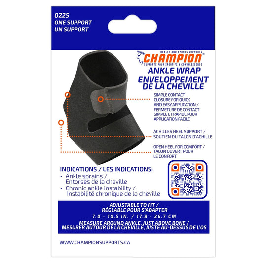 Airway Champion Ankle Wrap One Size 7" - 10 1/2", 1 Each, 0225
