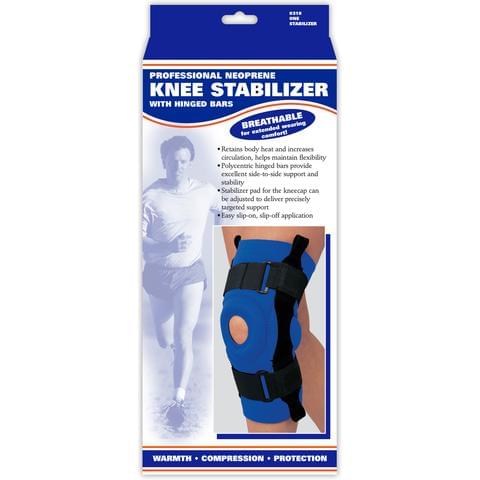 Airway Champion Neoprene Maximum Knee Stabilizer W/ Hinged Bars XL (16 - 17 1/2") Blue Reversible, 1 Each, 0310RB - XL - A Medi Supplies