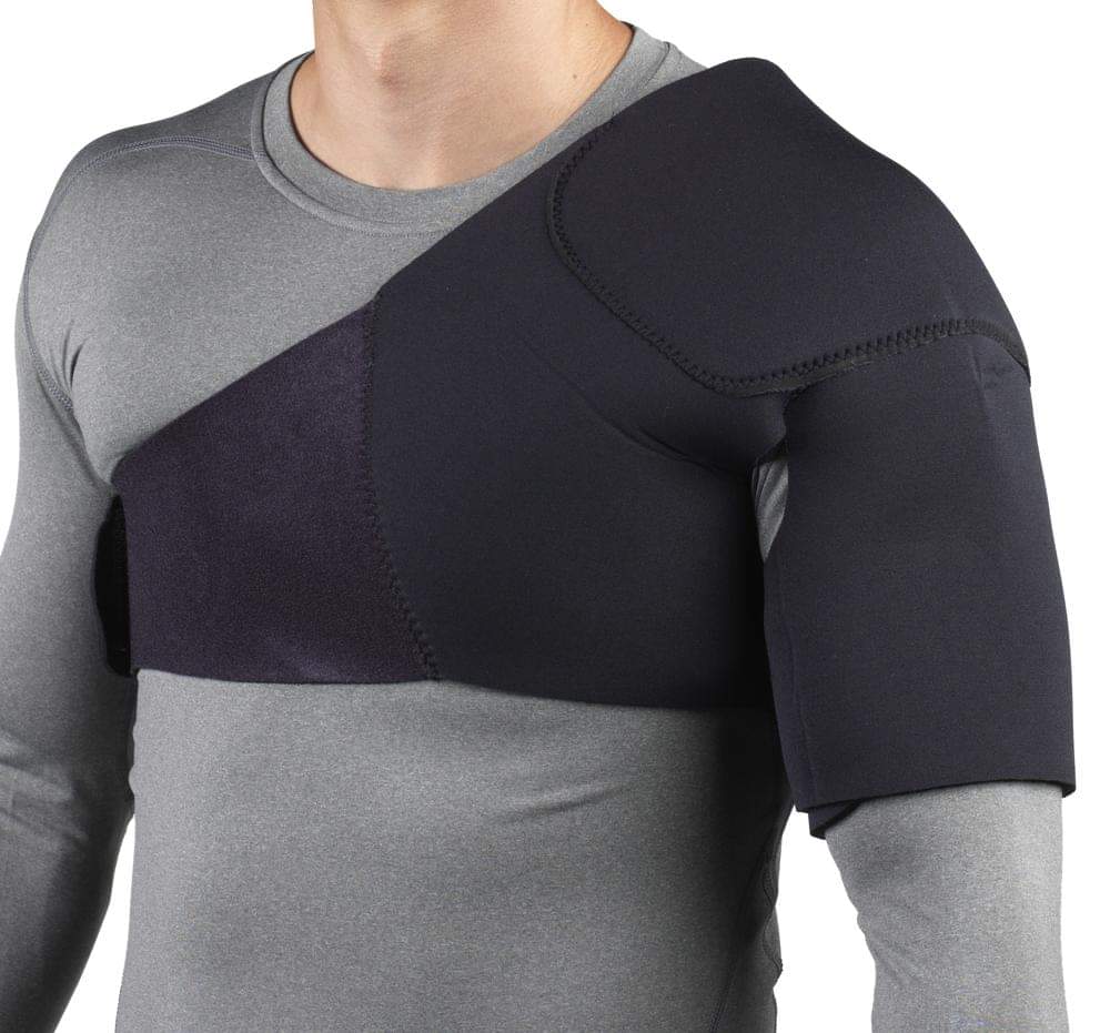 Airway Neoprene Minimum Shoulder Support W/gel Pack Pocket L (51" - 60") Black Latex - free, 1 Each, 0327 - L - A Medi Supplies