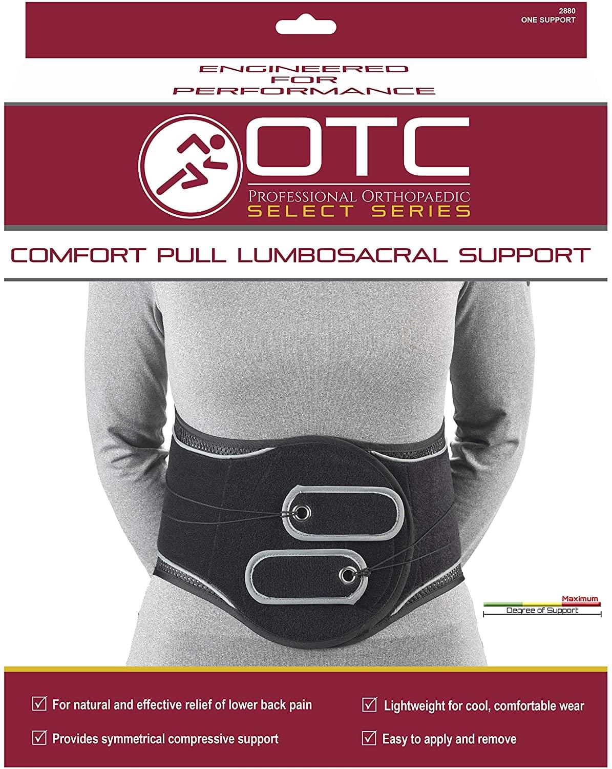 Airway OTC Maximum Comfort Pull Lumbosacral Support LG (40 - 46") 8" Back Non - elastic Airmesh Fabric, 1 Each, 2880 - L - A Medi Supplies