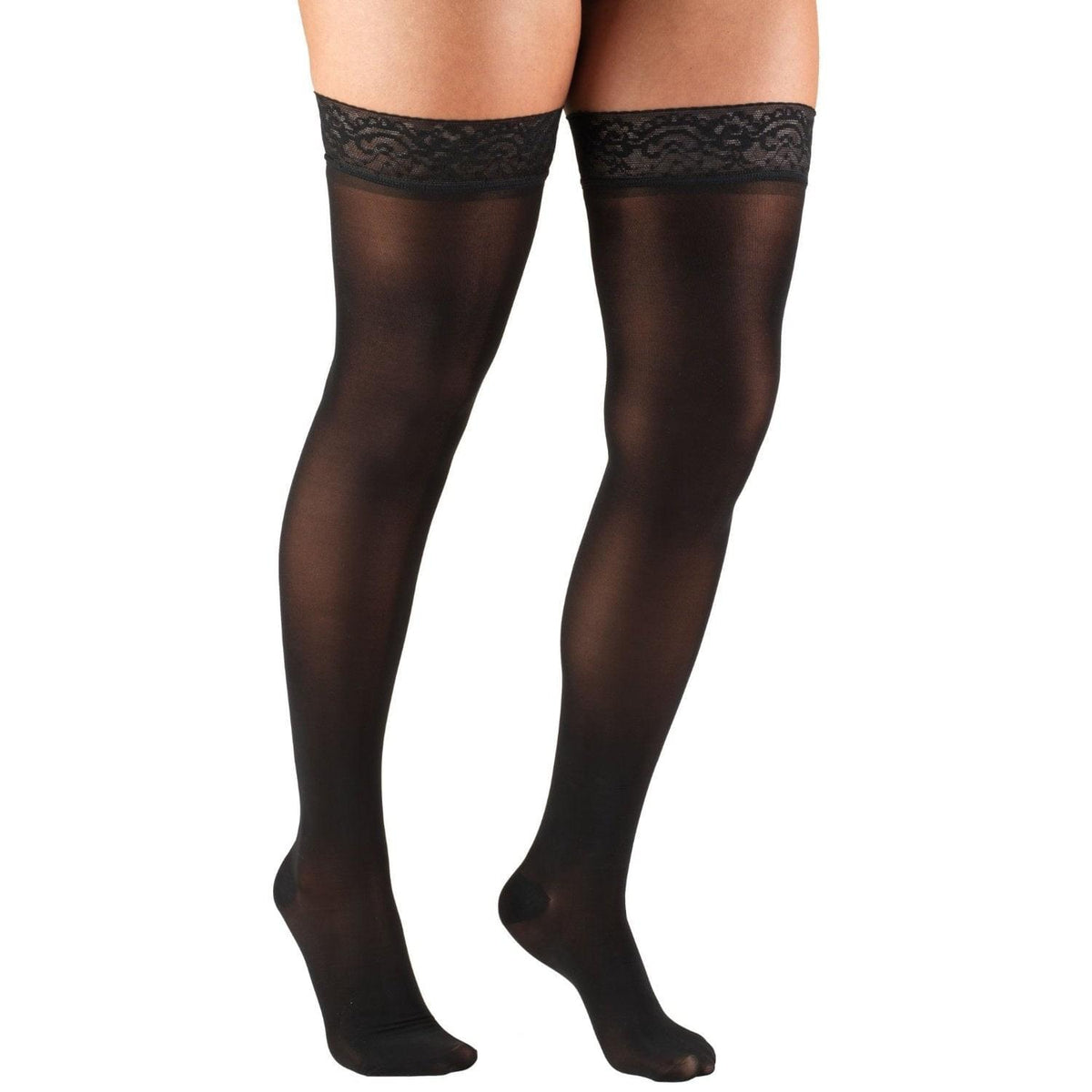 Airway Trusheer Thigh High Compression Stockings 30 - 40 mmHg, Black, Large, 1 Pair, 0254BL - L - A Medi Supplies