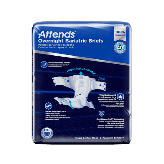 Attends Bariatric Briefs, 5X-Large - Up to 115" (292cm), 4 bags of 8, DD70
