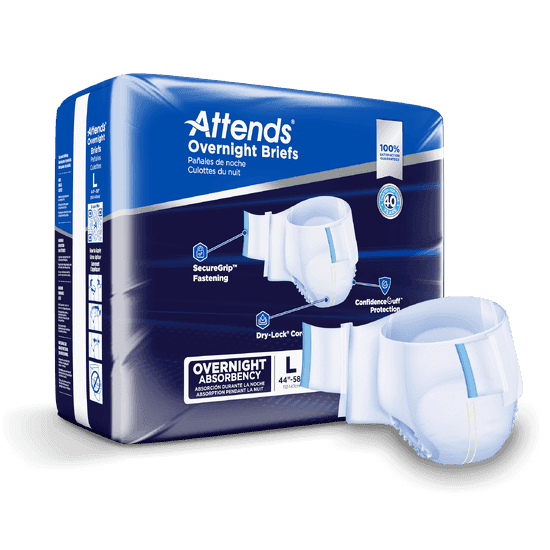 Attends Extended Wear Brief, LARGE - Waist Size 44" - 58", 4 bags of 14, DDEW30 - A Medi Supplies