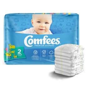 Comfees Baby Diapers - Size 2, 4 bags of 42, CMF - 2 - A Medi Supplies