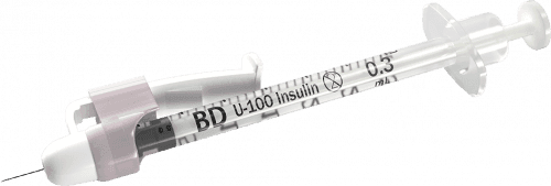BD SafetyGlide™ Insulin Syringe with Permanently Attached Needle 3/10mL 31GA x 5/16", 100/box 4 Box/case 305937