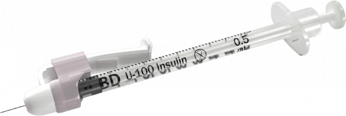 BD Syringe & Needle Insulin 0.5cc 29 X 0.5in Safetyglide P63 100/box 4 Box/case 305932