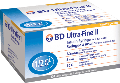 BD Syringe & Needle Insulin 0.5cc 30 X 5/16in Ultrafine Ii 100/box 5 Box/case 320468 - A Medi Supplies