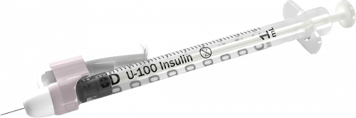 BD Syringe & Needle Insulin 1.0cc 31g X 6mm Safetyglide 100/box 4 Box/case 328446