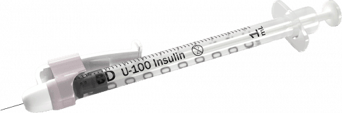 BD Syringe & Needle Insulin 1.0cc 31g X 6mm Safetyglide 100/box 4 Box/case 328446