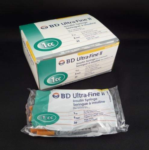 BD Syringe & Needle Insulin 1cc 30G X 5/16in Ultrafine Ii P70 100/box 5 Box/case 320469