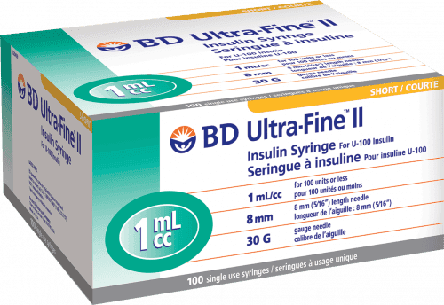 BD Syringe & Needle Insulin 1cc 30G X 5/16in Ultrafine Ii P70 100/box 5 Box/case 320469 - A Medi Supplies