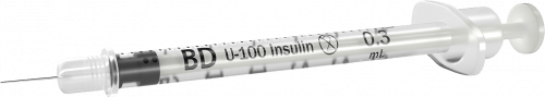BD Syringe & Needle Insulin 3/10cc 8mm 31Gx5/16in Ultra-fine 100/box 5 Box/case 320440