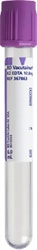 BD Tube Vacutainer Hemo+13 X 100mm 6ml Lav 100/Box 10Box/Case 367863