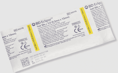 BD Syringe & Needle 1cc 30g X 0.5in Safety Eclipse in 50/Box 6 Box/Case 305778