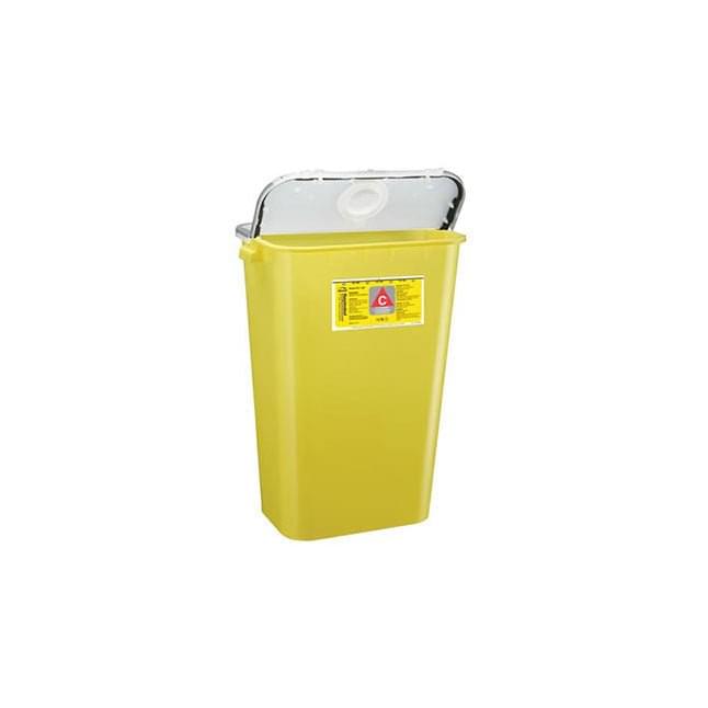 BD Sharps Collector, 34L, XL, Clear Top, Yellow Base, Height 11.75", L 18.5" x W 17.75", 8 each/case, 305579 - A Medi Supplies