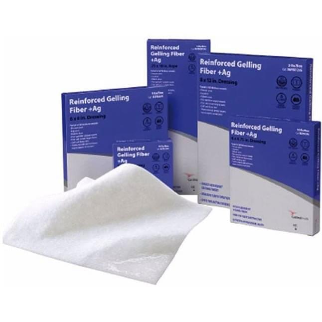 Cardinal Health Alginate Dressing, Reinforced Gelling Fibre +Ag, 4" x 4.75" 10 each/box, 10 box/case RGFB45AG - A Medi Supplies