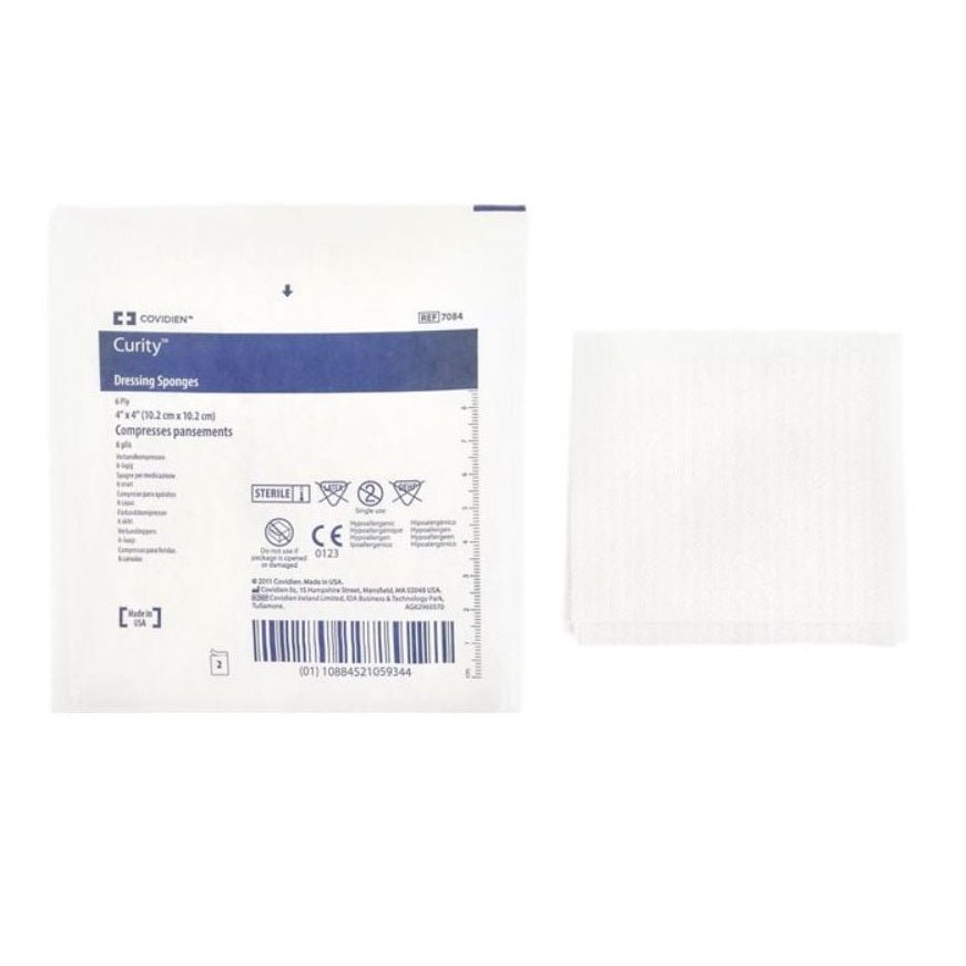 Cardinal Health Curity™ Premium Non - Woven All - Purpose Dressing Sponge, Sterile, 4 x 4IN, 6 Ply, 2 each/pack, 25 pack/box, 7084 - A Medi Supplies