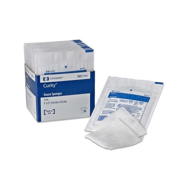 Cardinal Health Curity™ Premium Woven Gauze Sponge, Sterile, 12PLY ST 2X2IN 2 each/pack, 25 pack/tray, 41246 - A Medi Supplies