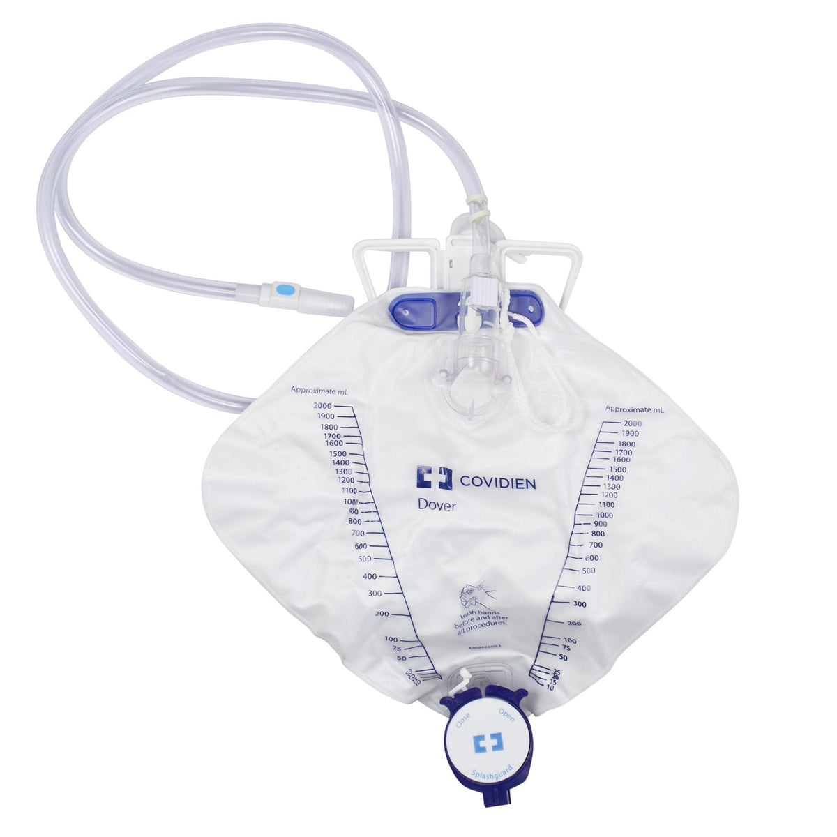 Cardinal Health Dover™ Urine Drainage Bag Needle Sampling, Anti - Reflux Device, Drain Port 2000 mL, 20 each/case, 6208 - A Medi Supplies