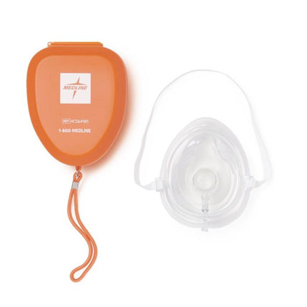 Medline CPR Mouth-To-Mask Resuscitator Mask with Valve, Adult, 12/CS, HCS64185
