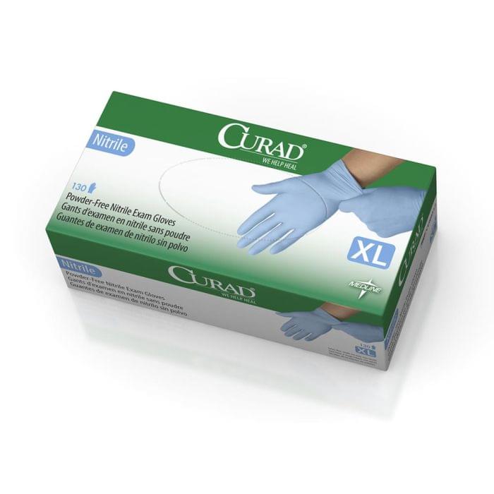 Medline CURAD® Powder-Free Nitrile Exam Glove, Blue.