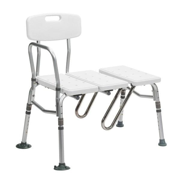 Drive Medical Splash Defense Transfer Bench W/ Curtain Guard U - shape Cut - out 16x28 Plastic Seat & Back, Revers, 1 Each, 12032KDR - A Medi Supplies