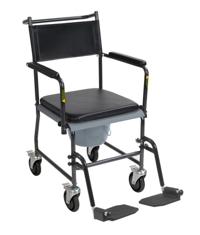 Drive Medical Upholstered Drop Arm Wheeled Commode, 1 Each, 11120SV - 1F - A Medi Supplies