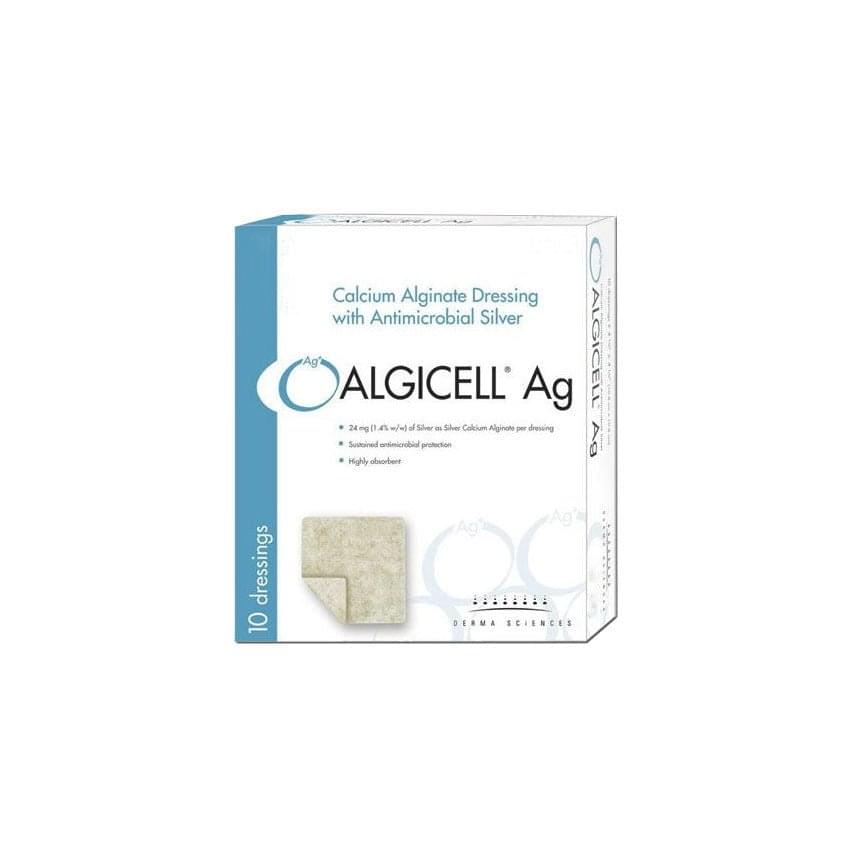 Gentell Inc (Derma Sciences) ALGICELL® Ag Calcium Alginate Dressing, W4" x L5" 10 each/box, DUP88545 - A Medi Supplies
