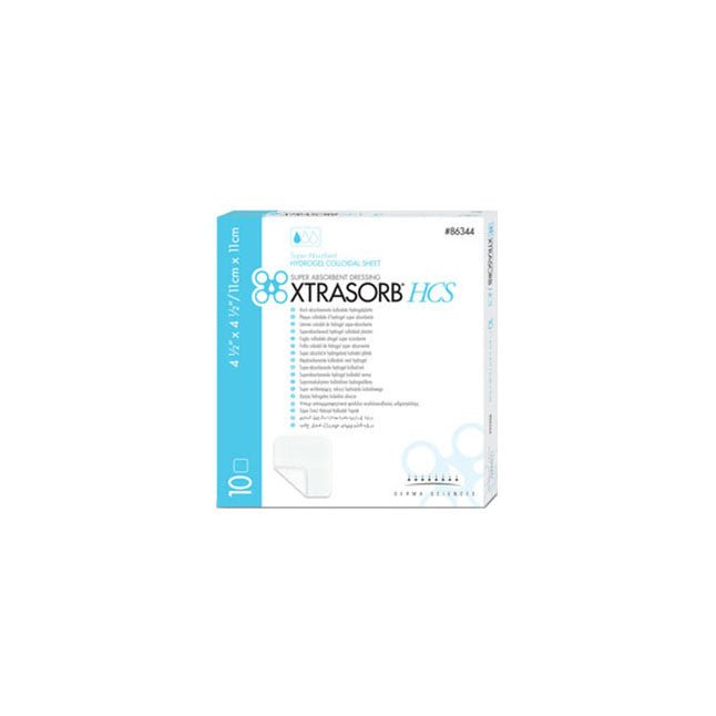 Gentell Inc (Derma Sciences) XTRASORB® HCS Super Absorbent Dressing, Non - Adhesive, W4.3" x L4.3" 10 each/box, DUP86344 - A Medi Supplies