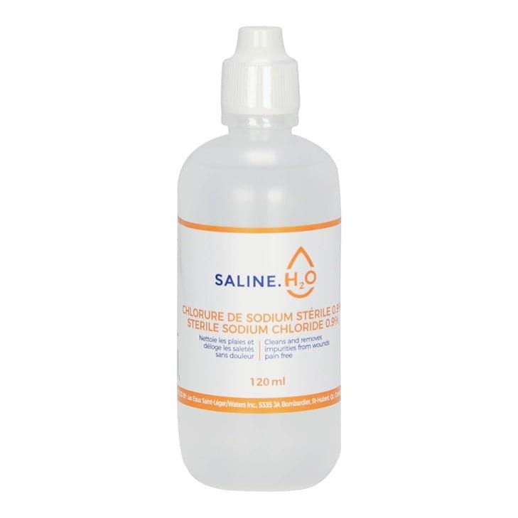 Les Eaux Saint - Leger USP Sterile Sodium Chloride Saline 0.9%, 120ML 24 each/box 12024SA - A Medi Supplies