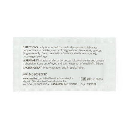 Medline Sterile Lubricating Jelly, 3 g, 144/Box, MDS032273Z
