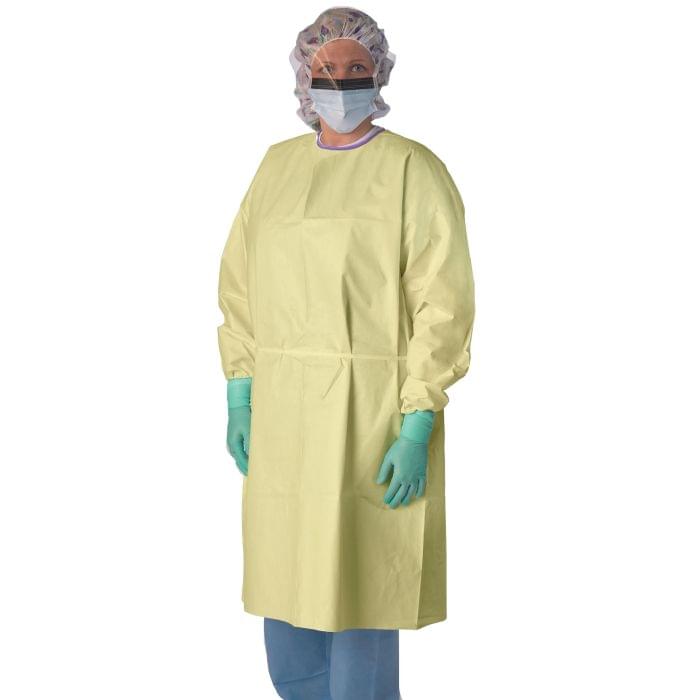 Medline AAMI Level - 3 Multi - Layer SMS Heavy - Weight Isolation Gown, Tape - Tab Neck, Extra Large, 100/CS, NONLV315XL - A Medi Supplies