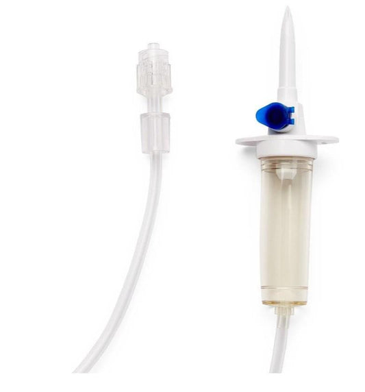 Medline IV Administration Sets with Injection Y-Site, with 2 Pre-Slit Ports, 15 Drops/mL, 96", 50/CS, DYNDTA1812