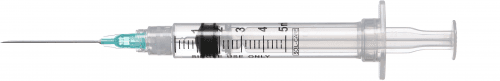 Sol - M Syringe & Needle 5cc 21g X 1.5in Detach Safety Bx/100 100/box 8 box/case 140072IM - A Medi Supplies
