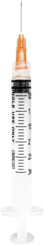 Sol - M Syringe & Needle Hypo 3cc 25g X 5/8in Exchangeable 100/box 8 box/case 1832558 - A Medi Supplies