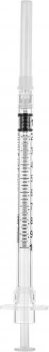 Sol - M Syringe & Needle Tb 1cc 25g X 1in Fixed Safety Sol - care 100/box 10 Box/case 100034IM - A Medi Supplies