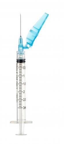 Sol - M Sol - Care Luer Lock Syringe w/Safety Needle 3 mL, 23G x 1" 50/box 6 Box/case 32310SN - A Medi Supplies