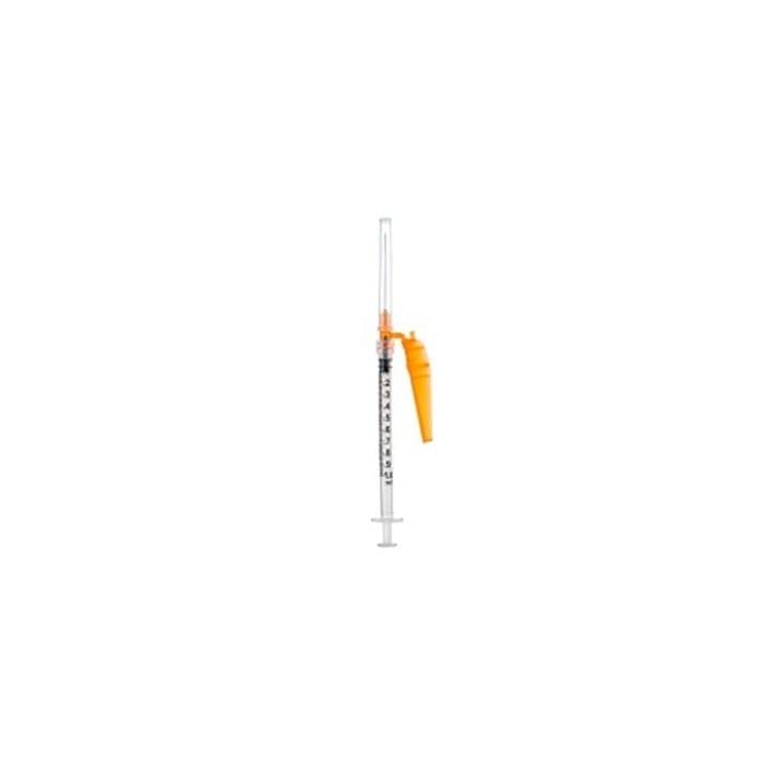 Sol - Care® Syringe with Flip Shield Safety Needle, 1 cc (mL), 23G x 1 - 1/2" (3.81 cm), 300/CS, 12315SN - A Medi Supplies